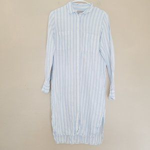 Everlane Blue and White Striped Midi Dress